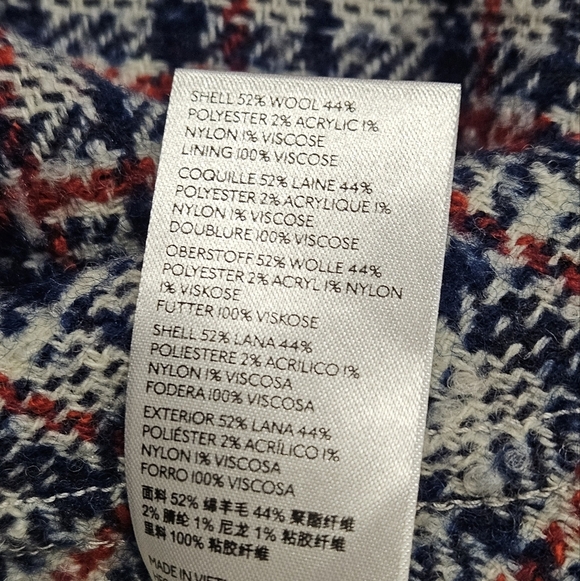 Urban Outfitters Huntley Wool Wrap Mini Skirt In Blue And Red Plaid Sz Small NWT - Picture 9 of 9